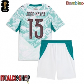 Portogallo Joao Neves #15 Seconda Maglia Bambino Mondiali 2026 Manica Corta (+ Pantaloni corti)